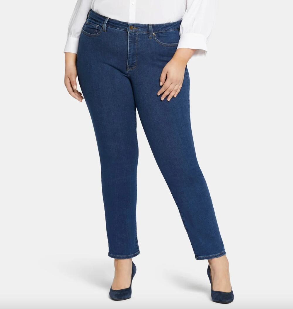 NYDJ Jeans Plus Size 26W Blue Sheri Slim Straight High Rise Lift Tuck Stretch